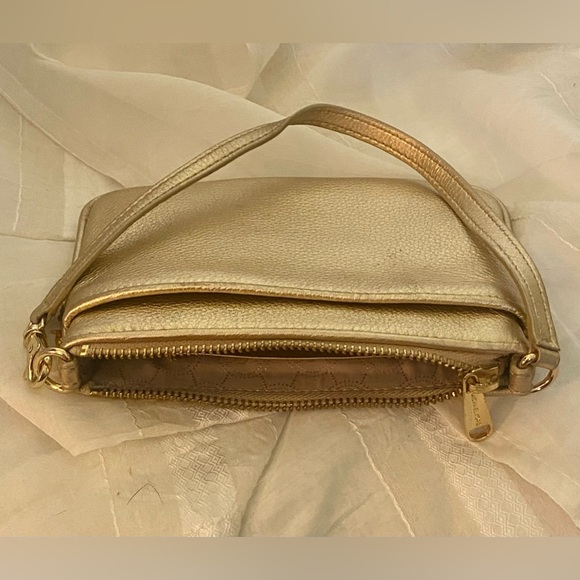 Michael Kors Gold Sequin and Leather Wristlet - Picture 6 of 8